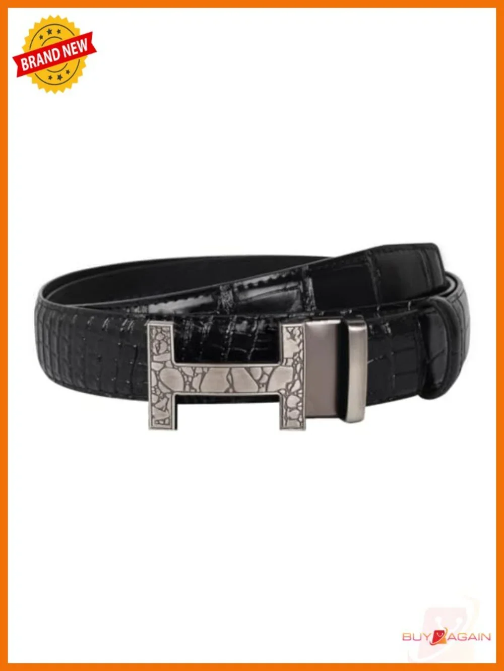 Genuine Leather Dress Belt with Automatic Buckle Business Formal